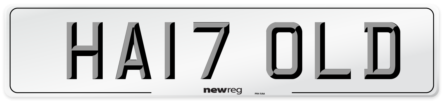 HA17 OLD Number Plate from New Reg
